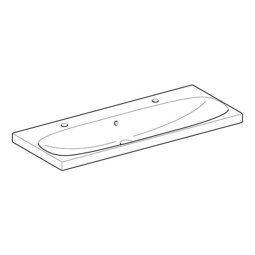 Immagine di Geberit ACANTO lavabo L.117 cm, con 2 fori per rubinetto e troppopieno, colore bianco finitura lucido 501.880.00.1