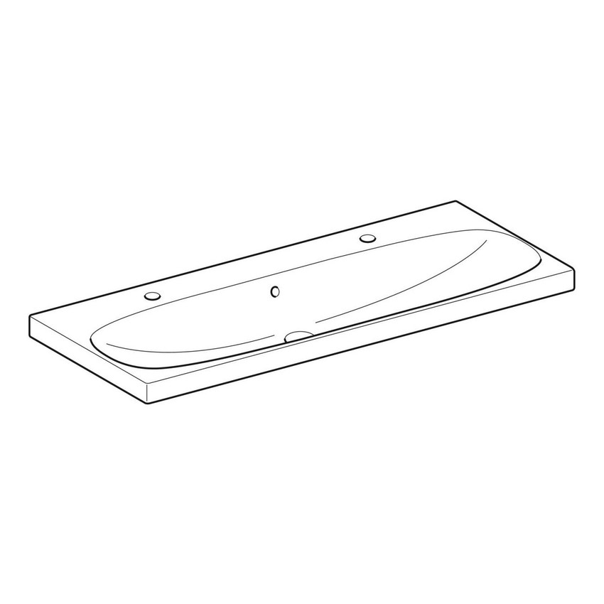 Immagine di Geberit ACANTO lavabo L.117 cm, con 2 fori per rubinetto e troppopieno, colore bianco finitura KeraTect 501.880.00.2