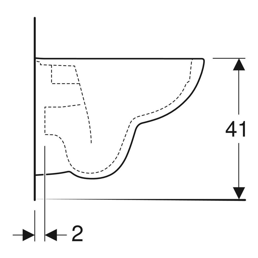 Immagine di Geberit SELNOVA COMPACT vaso sospeso a cacciata. compatto, senza brida e senza sedile, colore bianco finitura lucido 500.349.01.7