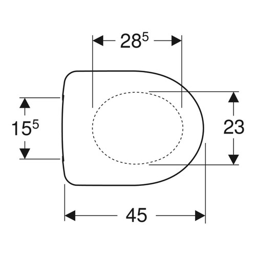Immagine di Geberit SELNOVA COMPACT sedile del vaso, fissaggi dall'alto, senza chiusura ammortizzata, colore bianco finitura lucido 501.575.01.1