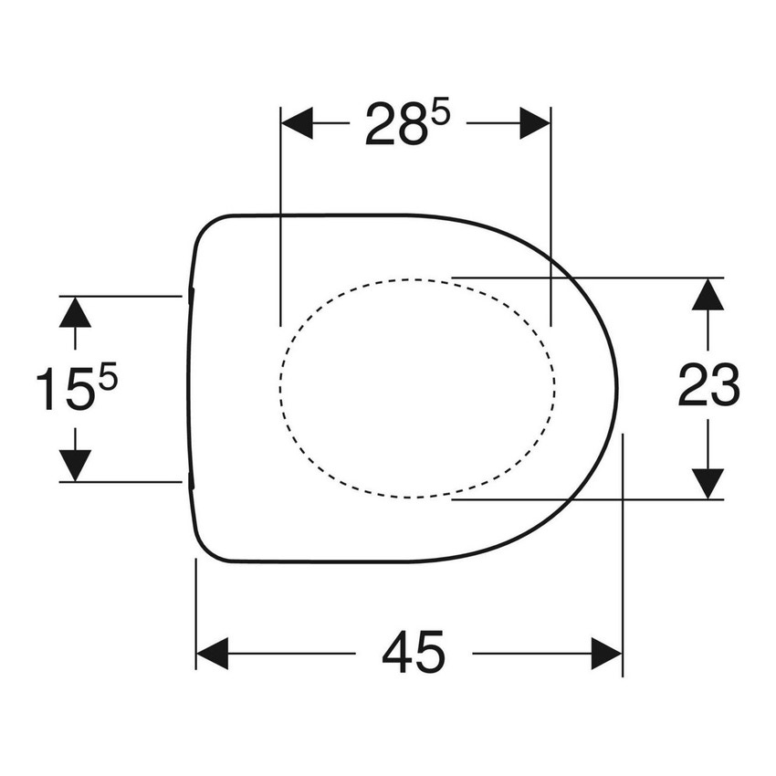 Immagine di Geberit SELNOVA COMPACT sedile del vaso, fissaggi dall'alto, senza chiusura ammortizzata, colore bianco finitura lucido 501.575.01.1