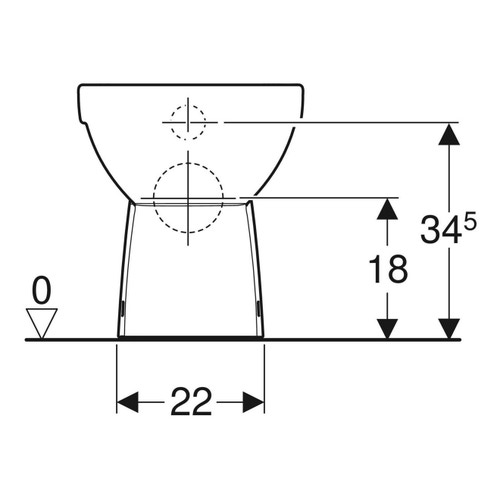 Immagine di Geberit SELNOVA COMPACT vaso a pavimento a cacciata a filo parete, fissaggio nascosto e profondità ridotta, senza brida e senza sedile, colore bianco finitura lucido 500.394.01.7