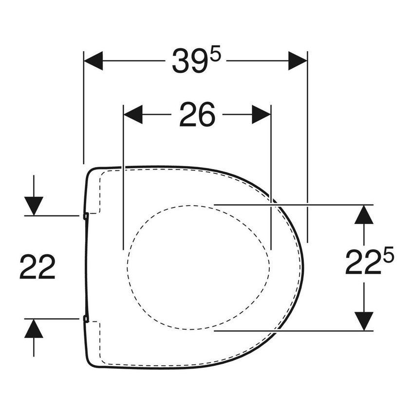 Immagine di Geberit SELNOVA COMPACT sedile del vaso, fissaggi dall'alto, senza chiusura ammortizzata, colore bianco finitura lucido 501.877.00.1