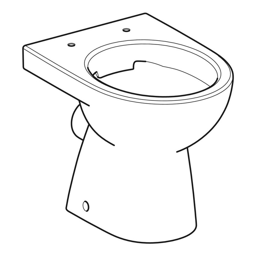 Immagine di Geberit SELNOVA COMPACT vaso a pavimento a cacciata, fissaggio nascosto, senza brida e senza sedile, colore bianco finitura lucido 500.480.01.7