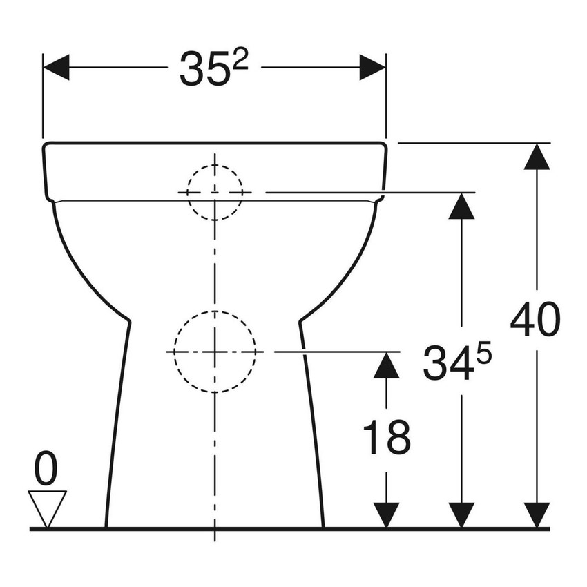 Immagine di Geberit SELNOVA COMPACT vaso a pavimento a cacciata, fissaggio nascosto, senza brida e senza sedile, colore bianco finitura lucido 500.480.01.7