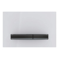 Immagine di Geberit SIGMA50 placca di comando per risciacquo a 2 quantità, piastra base e tasti colore nero finitura cromo, placca di copertura colore bianco 115.671.11.2