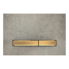 Immagine di Geberit SIGMA50 placca di comando per risciacquo a 2 quantità, piastra base e tasti finitura otttone, placca di copertura finitura cemento 115.672.JV.2