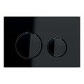Immagine di Geberit SIGMA50 placca di comando per risciacquo a 2 quantità, piastra base e anelli di design colore nero finitura cromo, placca di copertura e tasti colore nero 115.651.SJ.1