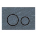 Immagine di Geberit SIGMA50 placca di comando per risciacquo a 2 quantità, piastra base e anelli di design colore nero finitura cromo, placca di copertura e tasti finitura ardesia mustang 115.651.JM.1