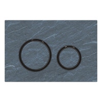 Immagine di Geberit SIGMA50 placca di comando per risciacquo a 2 quantità, piastra base e anelli di design colore nero finitura cromo, placca di copertura e tasti finitura ardesia mustang 115.651.JM.1