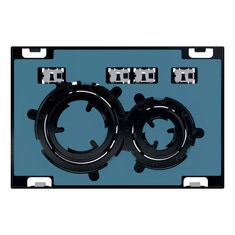 Immagine di Geberit SIGMA50 placca di comando per risciacquo a 2 quantità, piastra base e anelli di design colore nero finitura cromo, placca di copertura e tasti personalizzabili 115.651.00.1