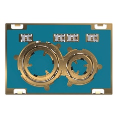 Immagine di Geberit SIGMA50 placca di comando per risciacquo a 2 quantità, piastra base e anelli di design finitura ottone, placca di copertura e tasti personalizzabili 115.652.00.1