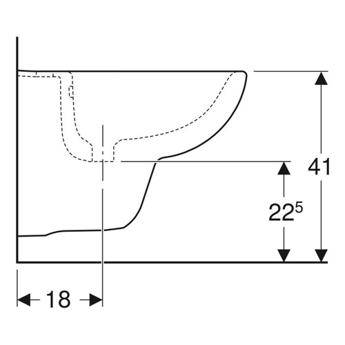 Immagine di Geberit SELNOVA COMPACT bidet sospeso, con foro rubinetteria e troppopieno, compatto, colore bianco finitura lucido 500.368.01.7