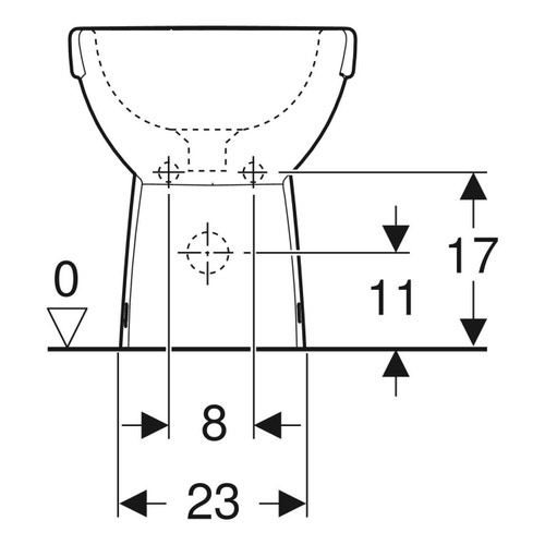 Immagine di Geberit SELNOVA COMPACT bidet a pavimento, a filo parete, con foro rubinetteria e troppopieno, con fissaggi nascosti, compatto, colore bianco finitura lucido 500.482.01.7