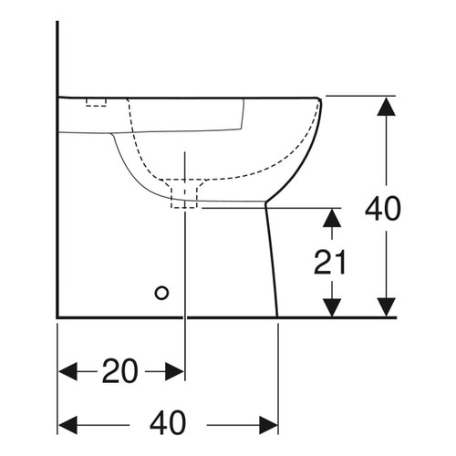 Immagine di Geberit SELNOVA COMPACT bidet a pavimento, a filo parete, con foro rubinetteria e troppopieno, con fissaggi nascosti, compatto, colore bianco finitura lucido 500.482.01.7