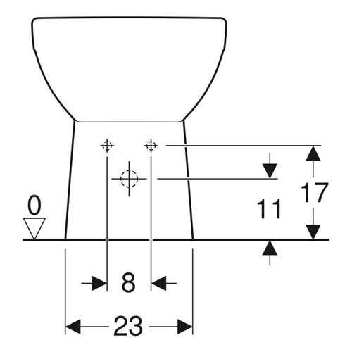 Immagine di Geberit SELNOVA SQUARE bidet a pavimento, a filo parete, con foro rubinetteria e troppopieno, con fissaggi nascosti, colore bianco finitura lucido 500.483.01.1