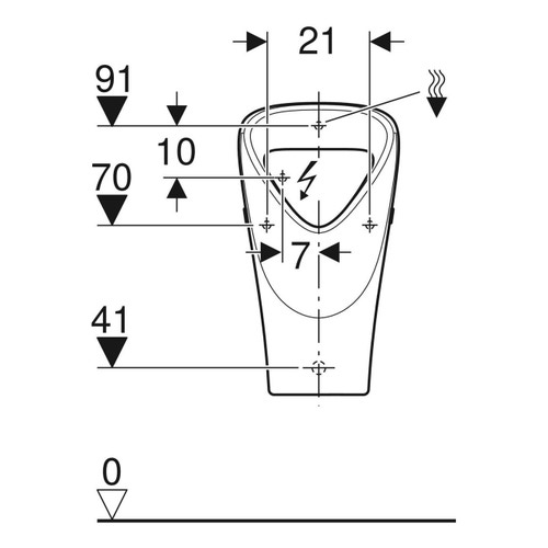 Immagine di Geberit SELNOVA TRIGONAL con entrata acqua posteriore, scarico posteriore o in basso, colore bianco finitura lucido 501.666.00.1