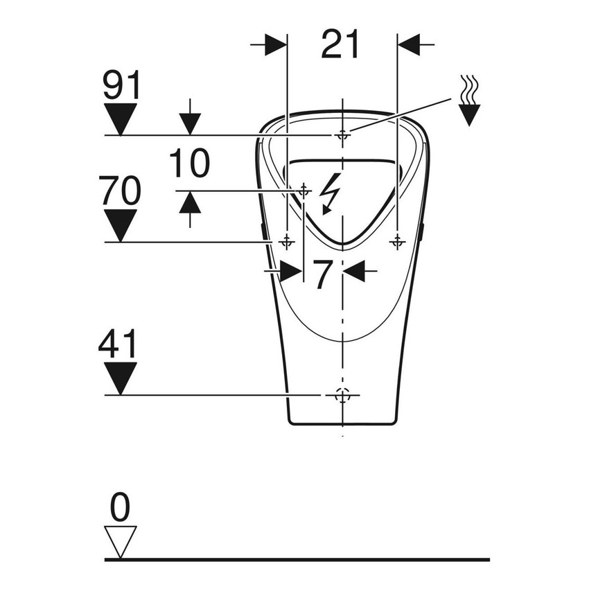 Immagine di Geberit SELNOVA TRIGONAL con entrata acqua posteriore, scarico posteriore o in basso, colore bianco finitura lucido 501.666.00.1