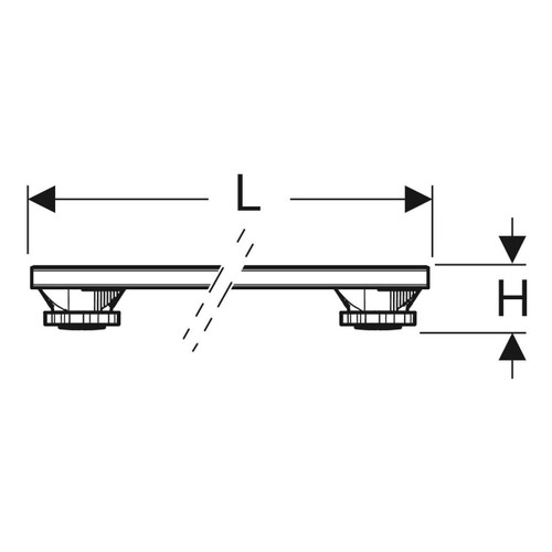 Immagine di Geberit Set piedini Geberit L.62.5 P.7.3 H.6.2-12 cm, e traverse di fissaggio per piatto doccia in resin stone, a partire da 140 cm 554.956.00.1