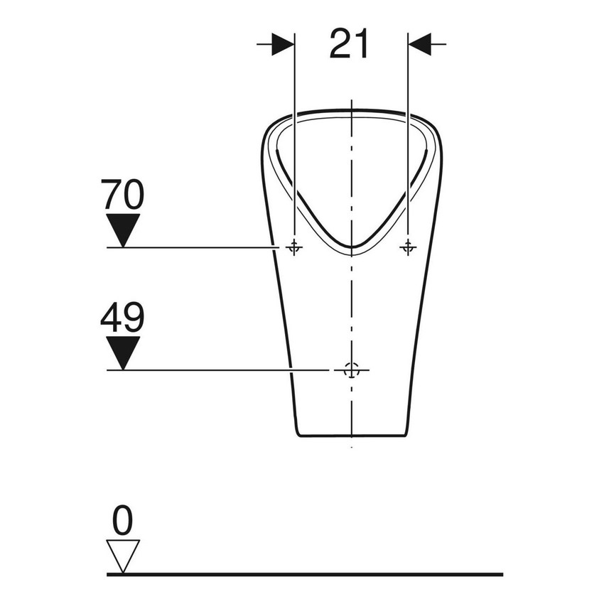 Immagine di Geberit ORINATOIO NARVA sospeso, senza brida, scarico posteriore o in basso, colore bianco finitura lucido 501.657.00.8