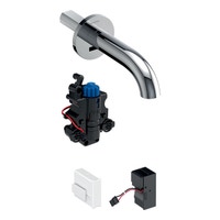 Immagine di Geberit PIAVE rubinetteria per lavabo montaggio a parete, funzionamento a rete, per scatola funzionale da incasso, con bocca d'erogazione da 17 cm, con miscelatore termostatico, finitura cromo lucido 116.267.21.1