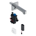 Immagine di Geberit BRENTA rubinetteria per lavabo montaggio a parete, funzionamento a batteria, per scatola funzionale da incasso con bocca d'erogazione da 22 cm, con miscelatore termostatico, finitura cromo lucido 116.298.21.1