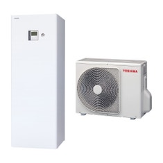 Immagine di Toshiba ESTIA R32 Sistema composto da pompa di calore Inverter 6 kW con unità idronica All-In-One 220 litri, monozona con resistenza elettrica ausiliaria da 3 kW HWT-601HW-E+HWT-601F21SM3W-E