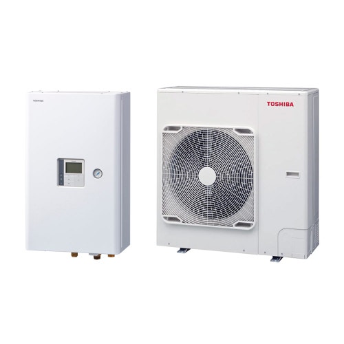 Immagine di Toshiba ESTIA R32 Sistema composto da pompa di calore Inverter 11 kW con unità idronica a parete con resistenza elettrica ausiliaria da 6 kW trifase HWT-1101HW-E+HWT-1101XWHT6W-E