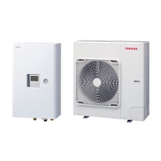 Immagine di Toshiba ESTIA R32 Sistema composto da pompa di calore Inverter 8 kW con unità idronica a parete con resistenza elettrica ausiliaria da 9 kW trifase HWT-801HW-E+HWT-1101XWHT9W-E