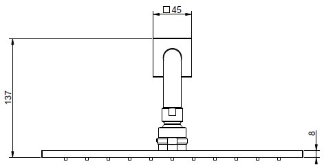 Immagine di Gessi EMPORIO SHOWER soffione quadrato 30cm anticalcare per doccia, a parete orientabile, finitura cromo 47364#031
