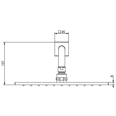 Immagine di Gessi EMPORIO SHOWER soffione quadrato 30cm anticalcare per doccia, a parete orientabile, finitura nero opaco 47364#299