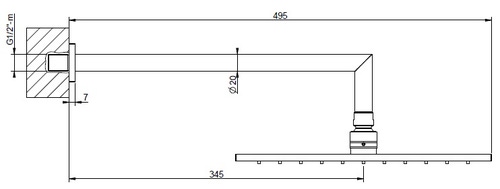 Immagine di Gessi EMPORIO SHOWER soffione quadrato 30cm anticalcare per doccia, a parete orientabile, finitura cromo 47364#031
