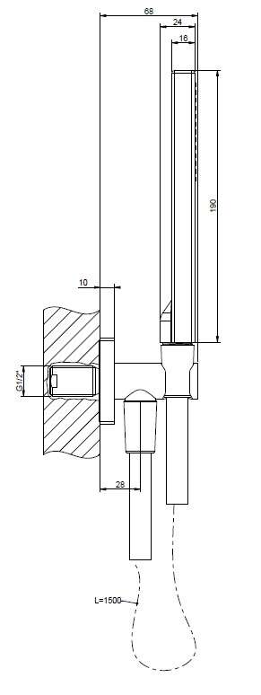 Immagine di Gessi EMPORIO SHOWER set doccia con presa acqua, doccetta anticalcare e flessibile 150 cm, finitura cromo 20029#031