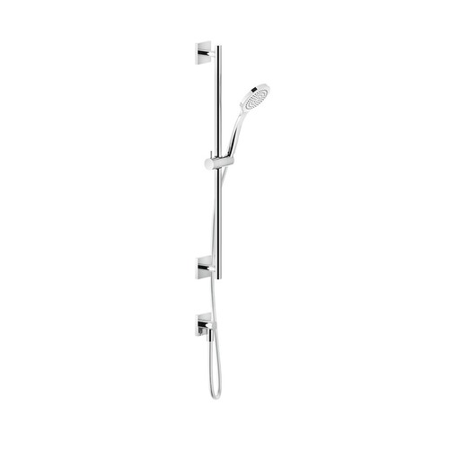 Immagine di Gessi EMPORIO SHOWER asta saliscendi con presa acqua, doccetta anticalcare e flessibile 150 cm, finitura cromo 47316#031