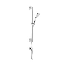 Immagine di Gessi EMPORIO SHOWER asta saliscendi con presa acqua, doccetta anticalcare tre getti e flessibile 150 cm, finitura cromo 47320#031