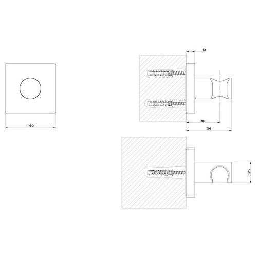 Immagine di Gessi EMPORIO SHOWER supporto fisso per doccetta, finitura cromo 47357#031
