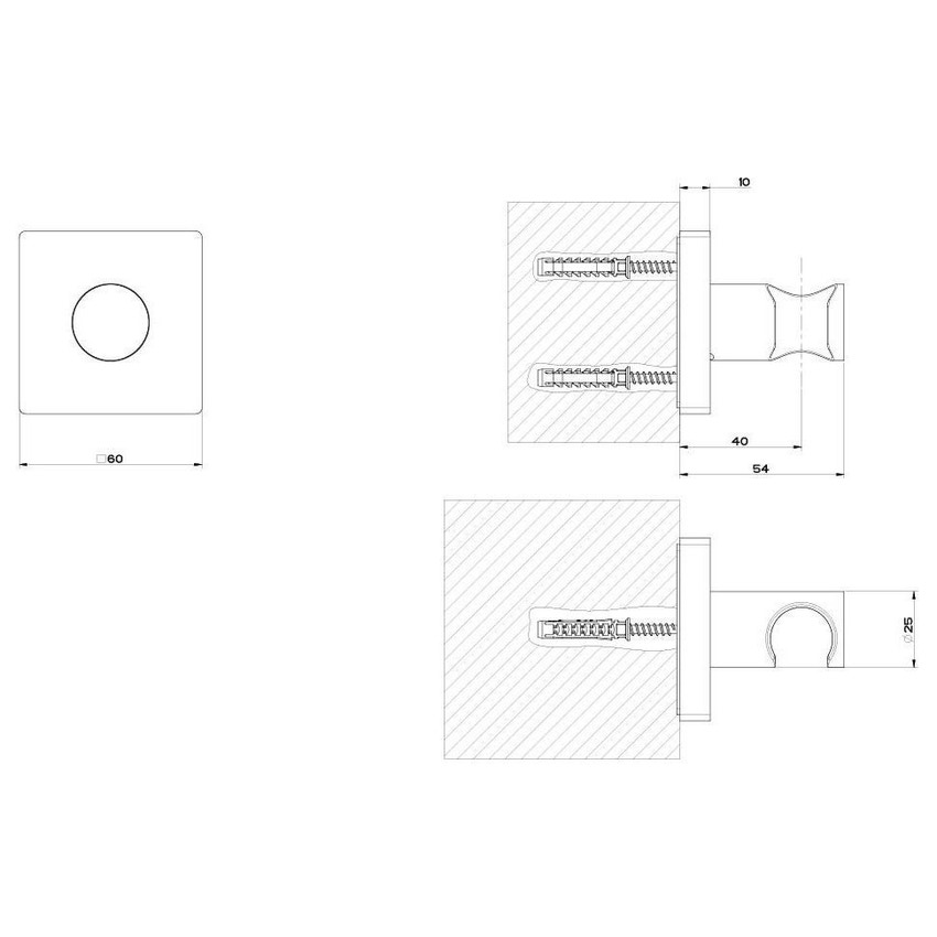 Immagine di Gessi EMPORIO SHOWER supporto fisso per doccetta, finitura cromo 47357#031