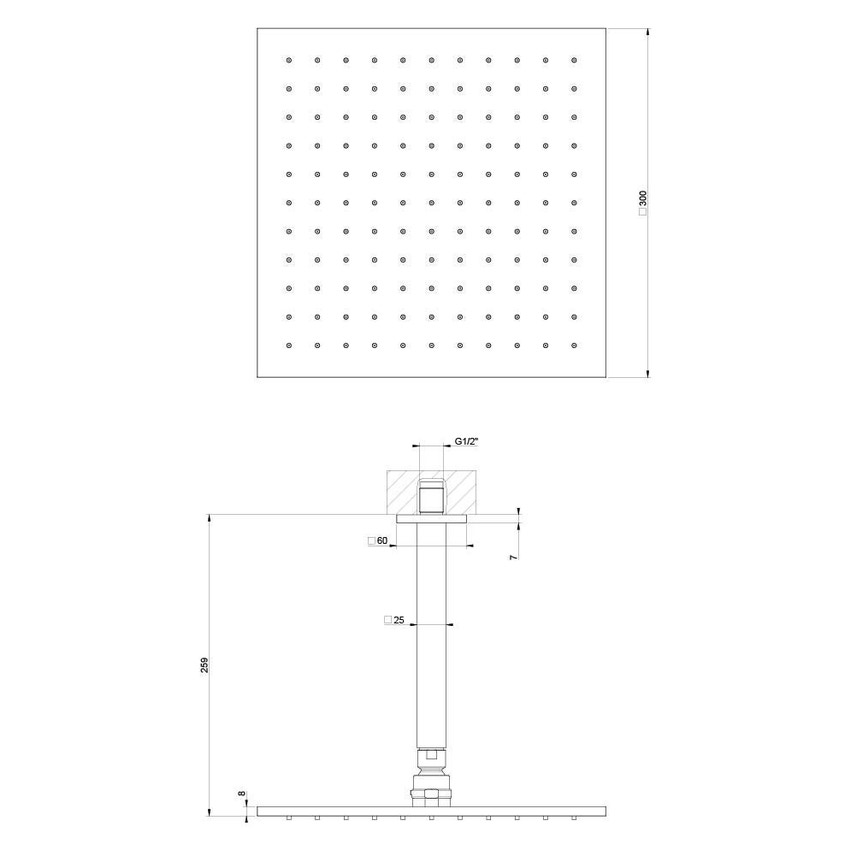 Immagine di Gessi EMPORIO SHOWER soffione anticalcare doccia a soffitto orientabile, finitura cromo 47366#031
