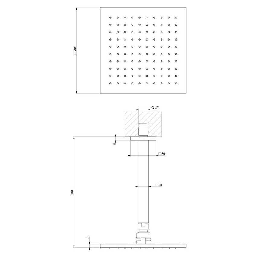 Immagine di Gessi EMPORIO SHOWER soffione anticalcare doccia a soffitto orientabile, finitura cromo 47374#031
