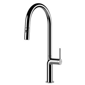 Immagine di Gessi STELO miscelatore monocomando girevole, con doccetta doppio getto, per lavello, finitura cromo 60303#031