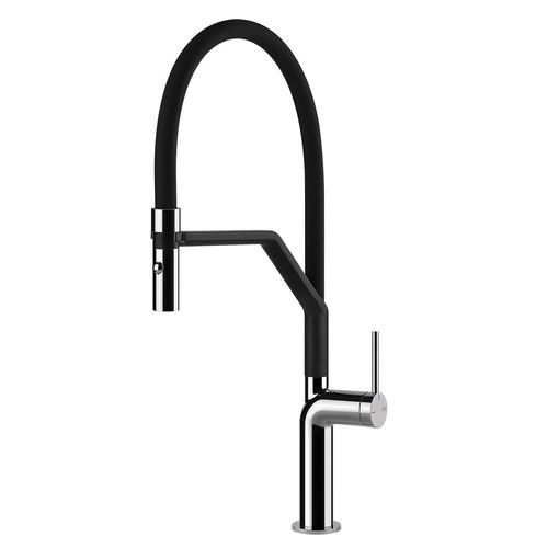 Immagine di Gessi STELO semi-pro miscelatore monocomando girevole, con doccetta doppio getto, con supporto doccetta Gessi-Easylock, per lavello, finitura cromo 60315#031