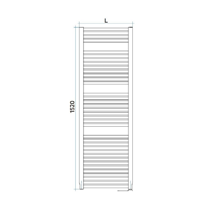 Immagine di Irsap NOVO ELETTRICO scaldasalviette, 36 tubi, 3 intervalli, H.152 L.50 P.3 cm, con controllo elettronico, colore bianco NOL050H01IR01NNN01