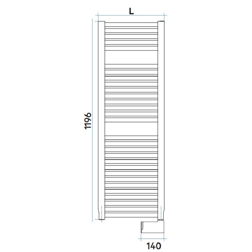 Immagine di Irsap NOVO ELETTRICO scaldasalviette, 29 tubi, 2 intervalli, H.119,6 L.50 P.3 cm, con controllo elettronico Wi-Fi, colore bianco NOM050E01IR01NNN01