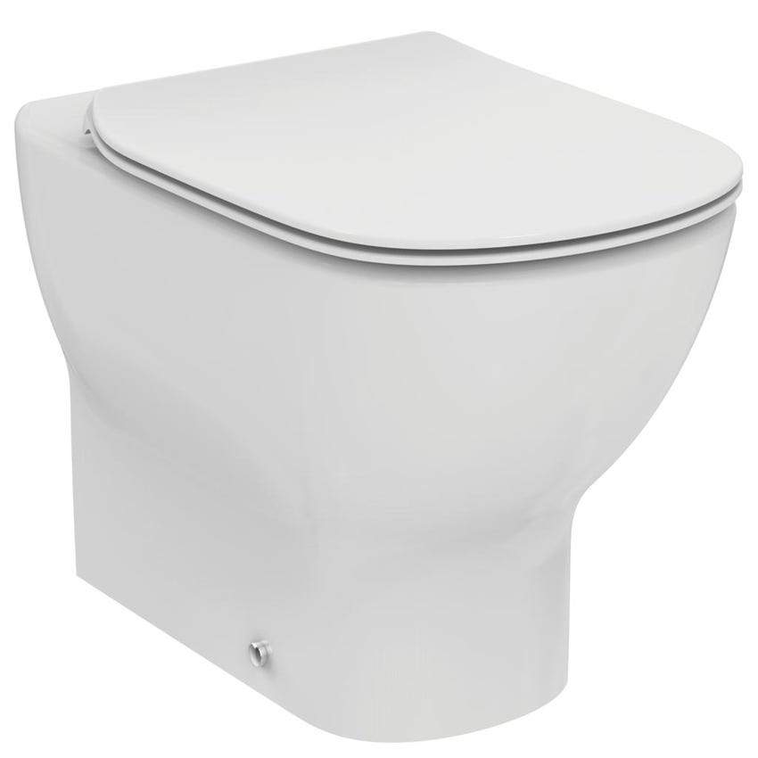 Immagine di Ideal Standard TESI set sanitari a pavimento, vaso AquaBlade® con sedile slim con chiusura rallentata, bidet monoforo con troppopieno, colore bianco finitura lucido T353601-T456901