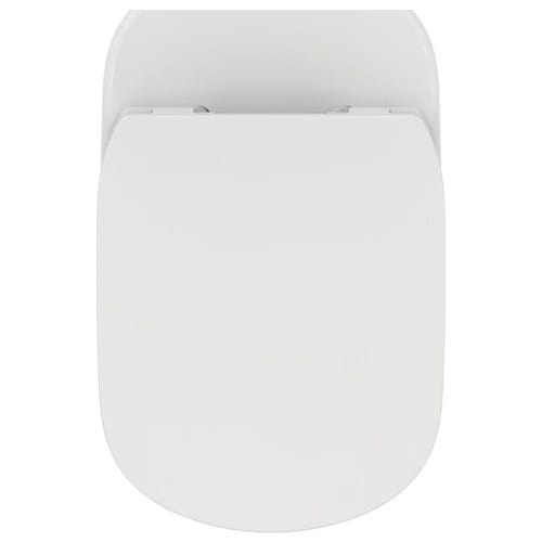 Immagine di Ideal Standard TESI set sanitari a pavimento, vaso AquaBlade® con sedile slim con chiusura rallentata, bidet monoforo con troppopieno, colore bianco finitura lucido T353601-T456901