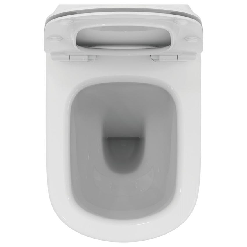 Immagine di Ideal Standard TESI set sanitari a pavimento, vaso AquaBlade® con sedile slim con chiusura rallentata, bidet monoforo con troppopieno, colore bianco finitura lucido T353601-T456901