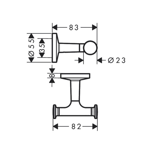 Immagine di Axor UNIVERSAL CIRCULAR gancio porta asciugamani doppio, finitura cromo 42812000