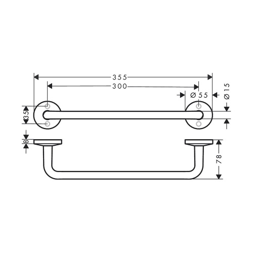 UNIVERSAL CIRCULAR Porta asciugamani / maniglia per box doccia in metallo  By Axor