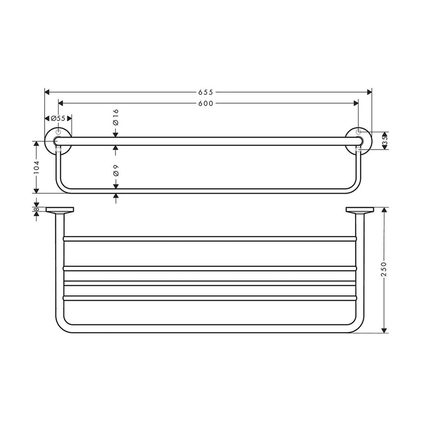 Immagine di Axor UNIVERSAL CIRCULAR porta asciugamano con sbarre, finitura cromo 42843000