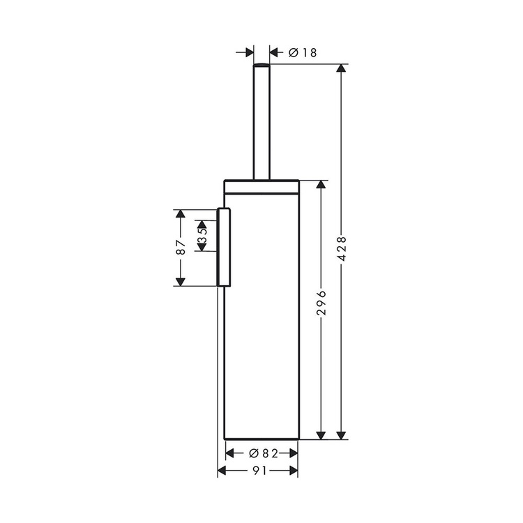 Axor 42855000 UNIVERSAL CIRCULAR porta spazzola wc, a parete, finitura cromo